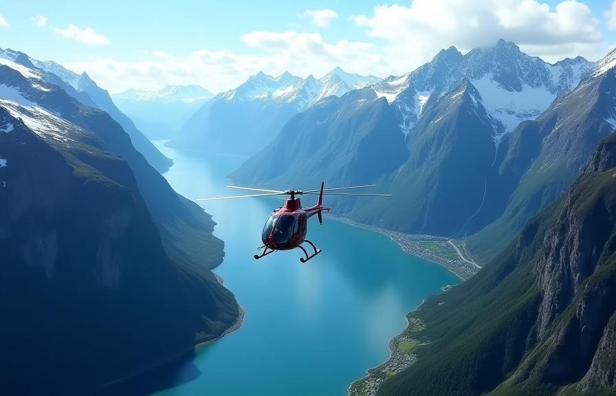 Helikoptertur i fjellene